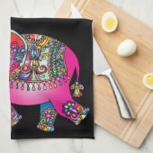 装飾用の象のキッチンタオル キッチンタオル (四つ折り)