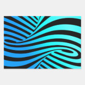 装飾用らせん状、抽象芸術ラインアート青黒 ラッピングペーパーシート (正面3)