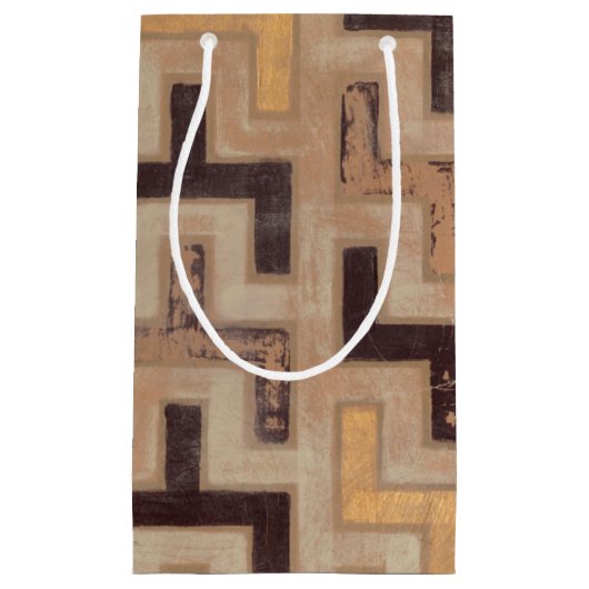 装飾用アフリカムードクロス模様 スモールペーパーバッグ (正面)