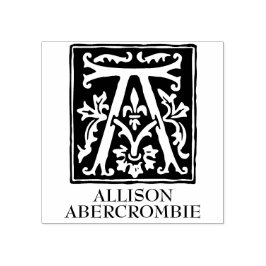 装飾用アルファベット文字A モノグラムの ラバースタンプ