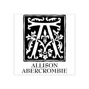 装飾用アルファベット文字A モノグラムの ラバースタンプ