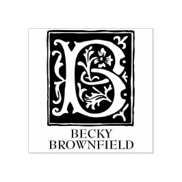 装飾用アルファベット文字B モノグラムの ラバースタンプ