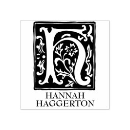 装飾用アルファベット文字H モノグラムの ラバースタンプ