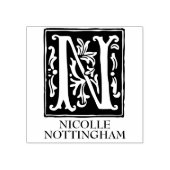 装飾用アルファベット文字N モノグラムの ラバースタンプ (インプリント)
