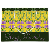 装飾用イエローグリーンとブラック ラージペーパーバッグ (正面)