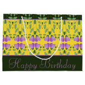 装飾用イエローグリーンとブラック ラージペーパーバッグ (裏面)