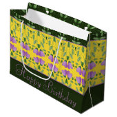 装飾用イエローグリーンとブラック ラージペーパーバッグ (正面アングル)