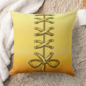 装飾用イエローリボンレース装飾用クッション クッション (ブランケット)