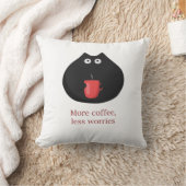 装飾用クッションおもしろいキャットとコーヒー クッション (ブランケット)