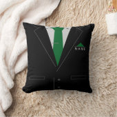 装飾用クッションおもしろいビジネスブラックスーツ名前をカスタムする クッション (ブランケット)