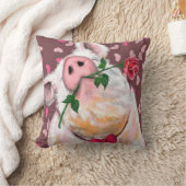 装飾用クッションおもしろい紳士ピグとバラ クッション (ブランケット)