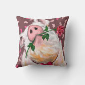 装飾用クッションおもしろい紳士ピグとバラ クッション (裏面)
