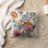 装飾用クッションで絵を描くカラフルの花 クッション (ブランケット)