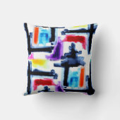装飾用クッションと抽象芸術Colorblock クッション (裏面)