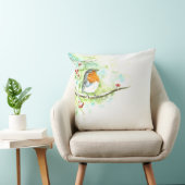 装飾用クッションと水彩ロビン クッション (椅子)