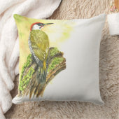 装飾用クッションと水色グリーンウッドペッカー クッション (ブランケット)