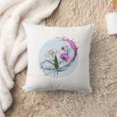 装飾用クッションと紫の蘭 クッション (ブランケット)