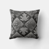 装飾用クッションと銀のメープルの葉のタイル クッション (裏面)