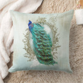 装飾用クッションのターコイズのぼろぼろの孔雀のヴィンテージ クッション (ブランケット)