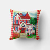 装飾用クッションのビクトリアンな家のスケッチ クッション (裏面)