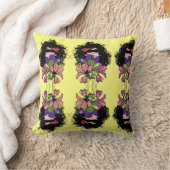 装飾用クッションの女の子&花 クッション (ブランケット)