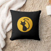 装飾用クッションの恐ろしい黒猫 クッション (ブランケット)