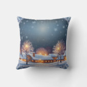 装飾用クッションの暖かい夜雪 クッション (裏面)