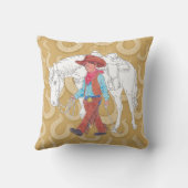 装飾用クッションの若いカウボーイと馬 クッション (裏面)