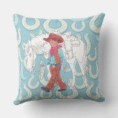 装飾用クッションの若いカウボーイと馬 クッション (裏面)