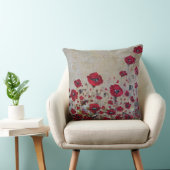 装飾用クッションの赤のケシ クッション (椅子)