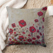 装飾用クッションの赤のケシ クッション (ブランケット)