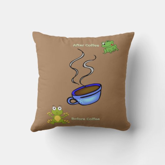 装飾用クッションはコーヒーフロッグの後にベージュ クッション (裏面)