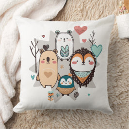 装飾用クッションは可愛いイラストレーション。 クッション