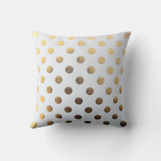 装飾用クッションまたは金ゴールドの水玉模様 クッション (裏面)