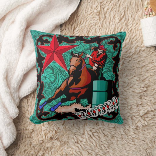 装飾用クッションを競争させるロデオの女性のカーボーイのバレル クッション (ブランケット)