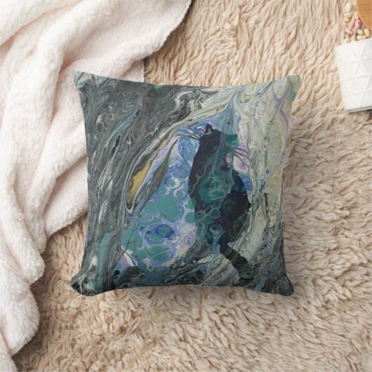 装飾用クッションを絵を描いている流れの抽象芸術の猫 クッション (ブランケット)