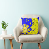 装飾用クッションイエローサンムーンブルー クッション (椅子)