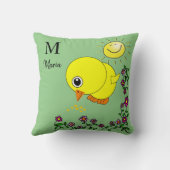 装飾用クッションイエローシックフローラツートーングリーン クッション (裏面)