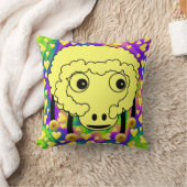 装飾用クッションイエローシープハート クッション (ブランケット)