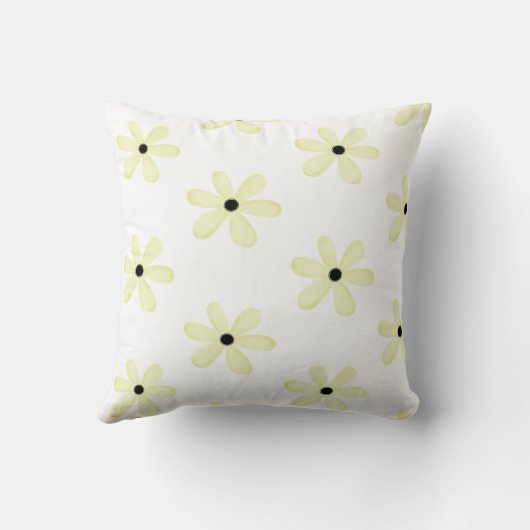 装飾用クッションイエローフラワーフローラ クッション (裏面)