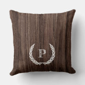 装飾用クッションウッドキャビンモノグラムパーソナライズされた クッション (裏面)
