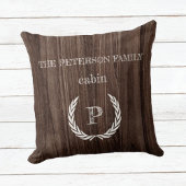 装飾用クッションウッドキャビンモノグラムパーソナライズされた クッション