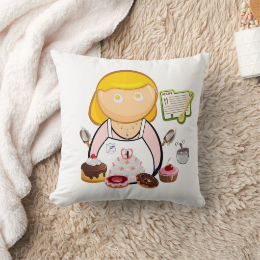 装飾用クッションエッグシェフカップケーキベーカリー クッション (ブランケット)