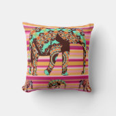 装飾用クッションカラフルエレファントアフリストライプカ クッション (正面)