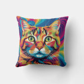 装飾用クッションカラフルサイケデリカット クッション (裏面)