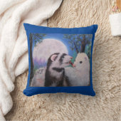 装飾用クッションキスをするフェレット クッション (ブランケット)