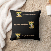 装飾用クッションキャッツキャッツブレックファーストワインコーヒーブラック クッション (ブランケット)