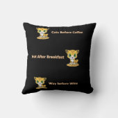 装飾用クッションキャッツキャッツブレックファーストワインコーヒーブラック クッション (裏面)