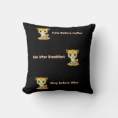 装飾用クッションキャッツキャッツブレックファーストワインコーヒーブラック クッション (正面)