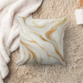 装飾用クッションクラシックホワイトマーブル金ゴールド静脈 クッション (ブランケット)